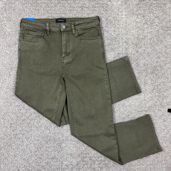 Well Worn Denim - Well Worn Jeans Women 10 Green High Rise Straight Stretch Denim Everyday Capsule
